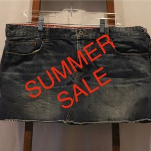 Blue Jean Skirt w/ Fringe Trim